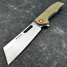 VORTEK GALLANT Brown Micarta Cleaver Blade Ball Bearing EDC Folding Pocket Knife picture