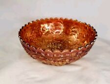 Vintage Imperial Grape Bowl Carnival Glass Iridescent Marigold Orange 8.75