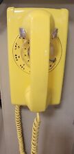 Vintage Bell System Western Electric Wall Phone Rotary Dial YELLOW picture