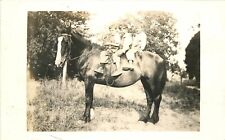 Postcard RPPC 1918 Three Children on horse 23-5377 picture