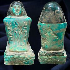 Exquisite Rare Antique Egyptian Seated Scribe Statue - Authentic Pharaonic Stone picture