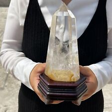 ALL 2.79LB Natural Clear Quartz Obelisk Crystal Wand Point Healing TQS9246 picture
