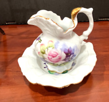 Vintage Miniature Pitcher with saucer hand painted # 4672 picture