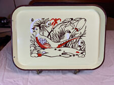 Vintage INGRAM-RICHARDS Porcelain Enamel Tray - Silk-Screen Pheasant Design picture