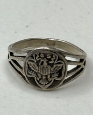 Vintage Ostby Barton OB Signed Sterling Silver Girl Scout Ring Size 6 picture