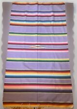 Vintage 1950’s Mexican Saltillo Serape Wool Blanket Textile 48x86” VIBRANT picture