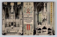 Denver CO-Colorado, Church Of Immaculate Conception, Antique, Vintage Postcard picture