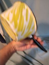 VINTAGE YELLOW AND WHITE SWIRL ENAMELWARE SAUCEPAN RARE COLOR picture