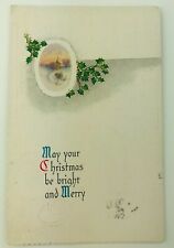 Vintage Embossed Christmas Postcard May Your Christmas Be Bright and Merry 1915 picture