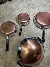 revere ware copper bottom cookware set 4 pan lot 10