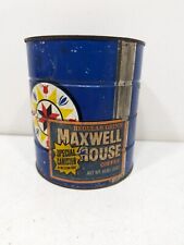  Vintage 1960s MAXWELL HOUSE COFFEE CAN CANISTER TIN Barn Star Dutch FLOWER  picture