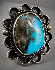Large Vintage Classic Navajo Sterling Silver Turquoise Ring picture
