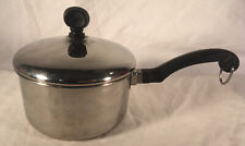 VTG FARBERWARE 1 QT ALUMINUM CLAD STAINLESS STEEL SAUCE PAN + LID BRONX NY USA picture
