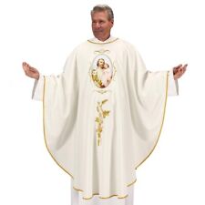 Saint Joseph and Child Embroidered Chasuble and Matching Stole for Church 51 In picture