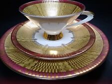 Bavaria Germany Plate Cup Saucer #14 Red/Gold/White picture