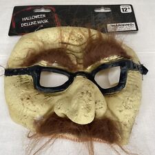Halloween Creepy Old Man Rubber Face Mask Mustache Eye Brows NEW Costume picture