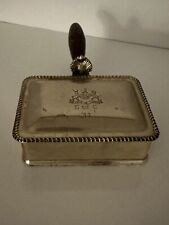 Vtg F B Rogers Japan Cigarette Butler Engr. C of C ‘69 Silver Plated Movie Prop picture