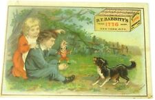 Antique B.T. Babbitt's Soap Co. Trade Card Children Punch Marionette  Terrier picture