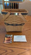 1998 Longaberger Collectors Club Membership Tall Basket Green Handles Protector picture