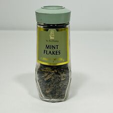 Schilling McCormick Mint Flakes Glass Bottle Green Lid Vintage picture