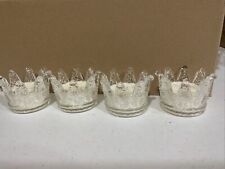 4-PACK - Regal Hobnail Crown Glass Candle Holder, Clear, 3-Inch picture