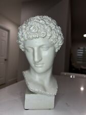 White Greek Gods Hermes Bust Art Sculpture by Toscano Crispus Vintage Mithology picture