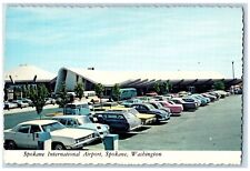 Spokane Washington WA Postcard Spokane International Airport c1960's Parking Lot picture