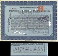 Titanic Stock Signed By P.A.S. Franklin who was in Charge During the Titanic Dis picture