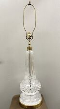 Vintage WATERFORD CRYSTAL Large Scale 34” Table Lamp w/ Brass Accents Signed picture