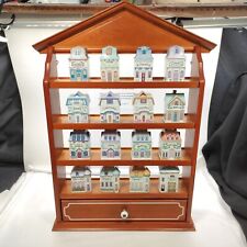 Vintage THE LENOX SPICE VILLAGE 1989 W/Original Display Shelf/Rack And 16 Houses picture