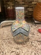 Rare Old Antique Thomas Webb Victorian Hand Painted Enamel Glass Vase picture