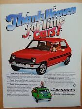 1976 RENAULT 5 The Incredible Little Car vintage art print ad picture