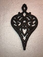Cast Iron Black Heart Trivet On Three Short Legs made by Wilton picture