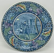 Antique Paul Revere Staffordshire B&D Historical Pottery Plate Polychrome picture