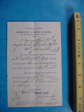 1884 LETTERHEAD FRENCH PLATE GLASS LOOKING NY ALEO HOWARD CROSBY picture