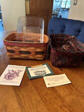 Longaberger 1996 Fathers Day Address Basket, Liner, & Protector picture