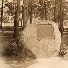 c1910 Abraham Lincoln Park Rutherford NJ Gettysburg Address Monument Plaque RPPC picture
