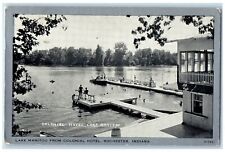 1942 Lake Manitou From Colonial Hotel Rochester Indiana IN Posted Boats Postcard picture