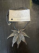 Real Leaf, Dipped In Copper And fished In￼Sterling Silver, 18” cord. picture