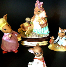 ENESCO MOUSE FIGURINES AND HARRIET DORMOUSE DOCTOR MOUSE LOT OF 4 VINTAGE picture