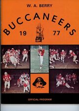 1977 Berry High School Vs Jess Lanier Football Program Buccaneers Birmingham AL picture