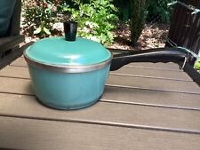 CLUB Aluminum Turquoise Aqua Teal 1-1/2 Quart Sauce Pot Pan With Lid Vintage picture