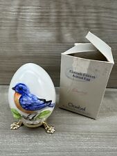 Goebel Vintage 1988 Blue Bird Porcelain Easter Egg West Germany on Stand 10th Ed picture