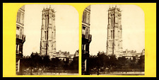 Paris, the Tour Saint-Jacques, ca.1870, stereo print vintage stereo, legend picture