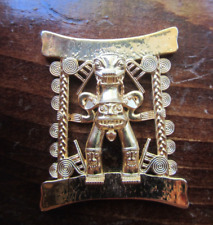 Viracocha Pre-Columbian Native Gold Monstrous Deity Collectable Pocket Token picture
