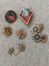 Vintage V.F.W. VFW Auxiliary Pin & Cufflinks Lot One is 10K Gold & Sterling picture
