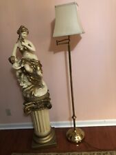 Vintage Automax NY 11418 Solid Brass& Cast Iron Base  Swing Arm Floor Lamp picture