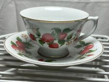 One (1) Teleflora Strawberry Flower Tea Cup and Saucer picture