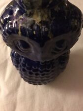 Ultra Rare Pottery  Blue Owl Hookah pipe Unused vintage Roach Clip Bong picture