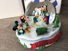 Disney 2001 Happy Holidays Mickey Fab 5 Winter Wonderland Musical Snow Globe picture